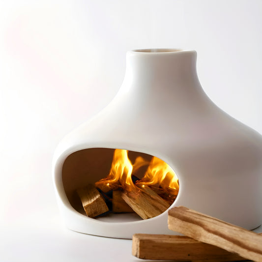 004 - Ceramic Burner with Chimney for Meditation & Altar Decor