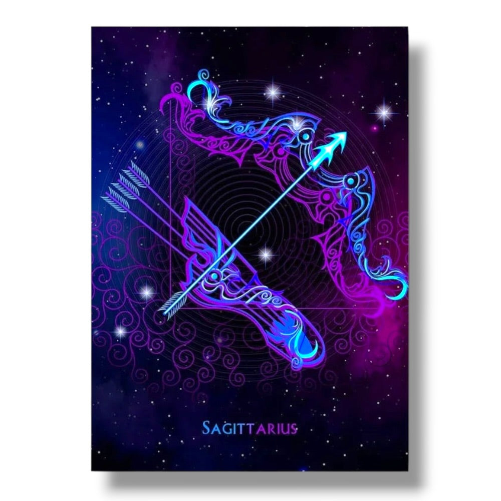 002 - Neon Zodiac Canvas Print Wall Art