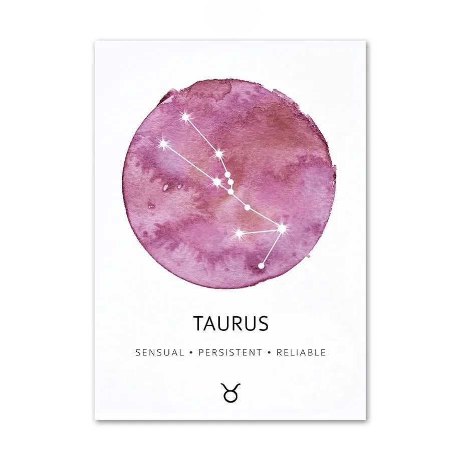 009 - Constellation Planet Zodiac Canvas Print Wall Art