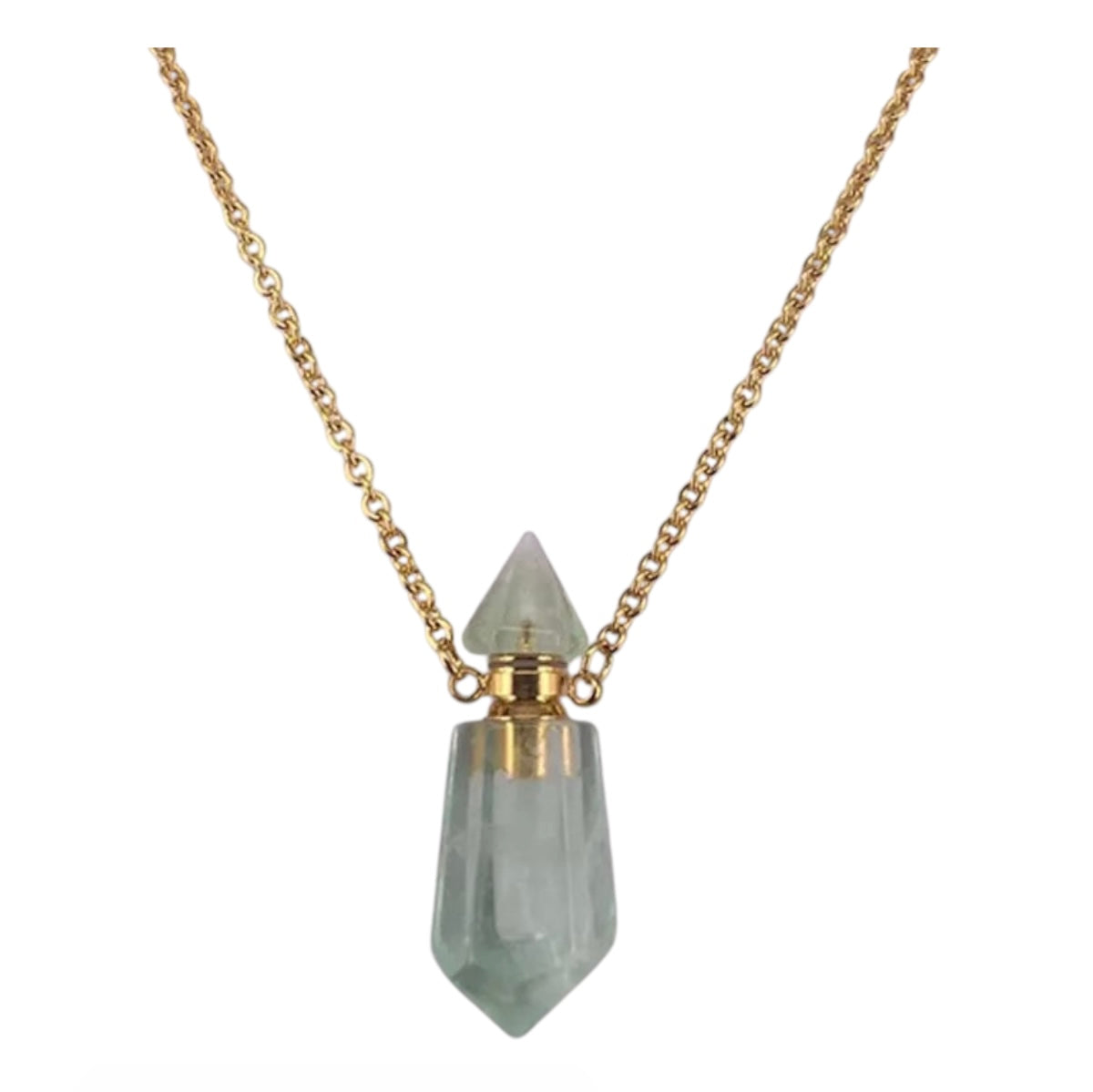 004 - Natural Crystal Pendant Necklace for Essential Oil