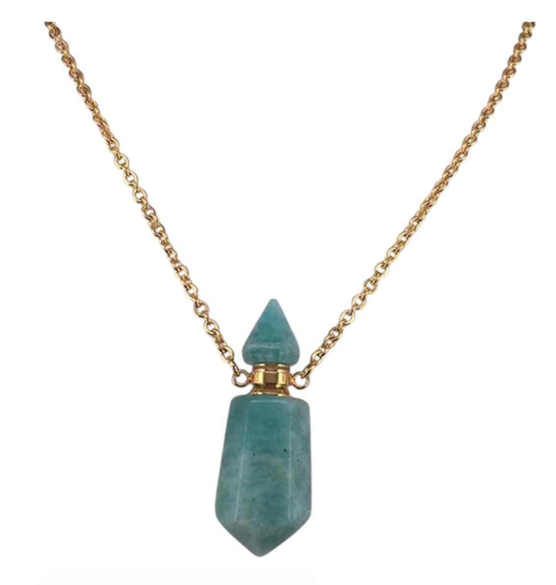 004 - Natural Crystal Pendant Necklace for Essential Oil