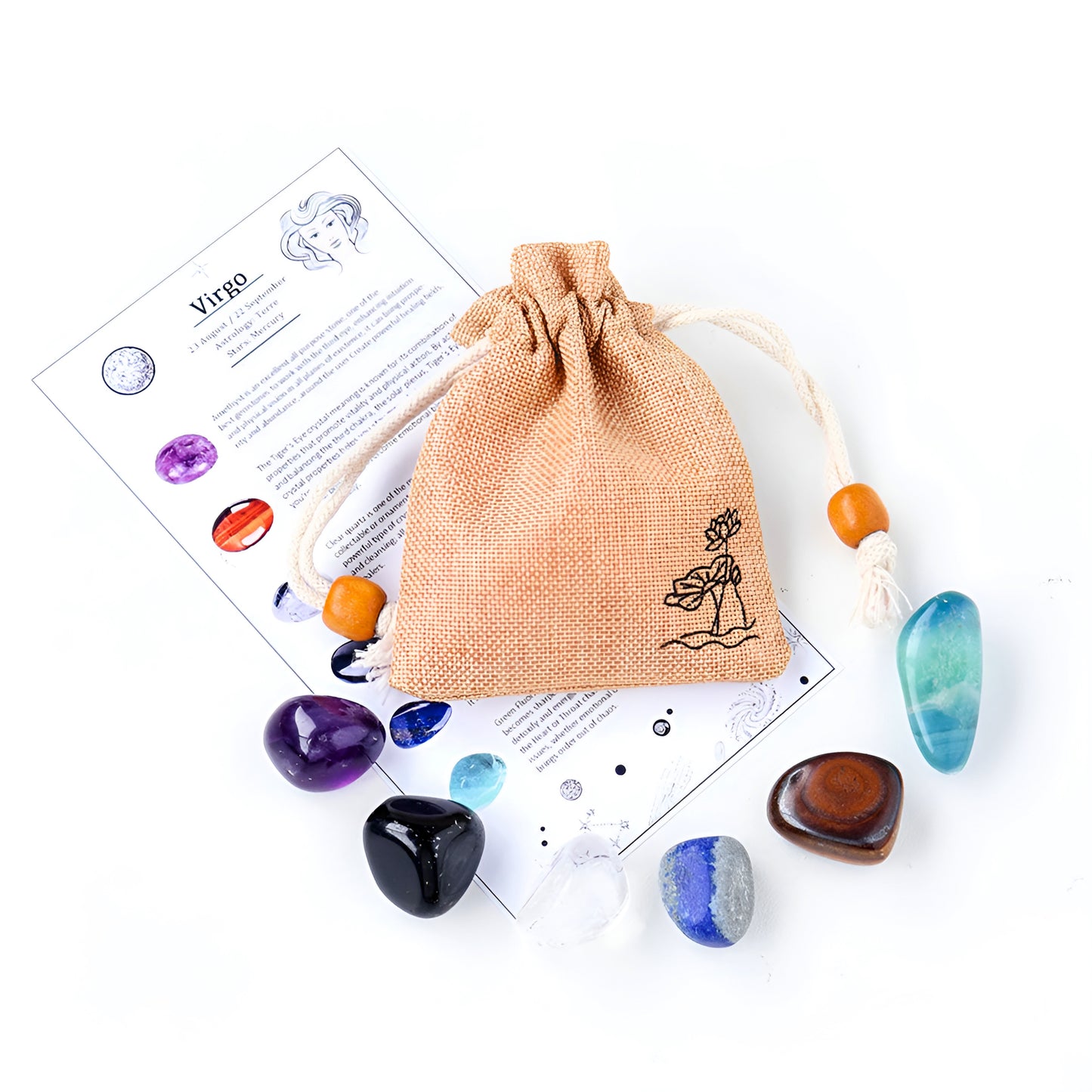 014 - Zodiac Polished Natural Crystals for Luck & Meditation