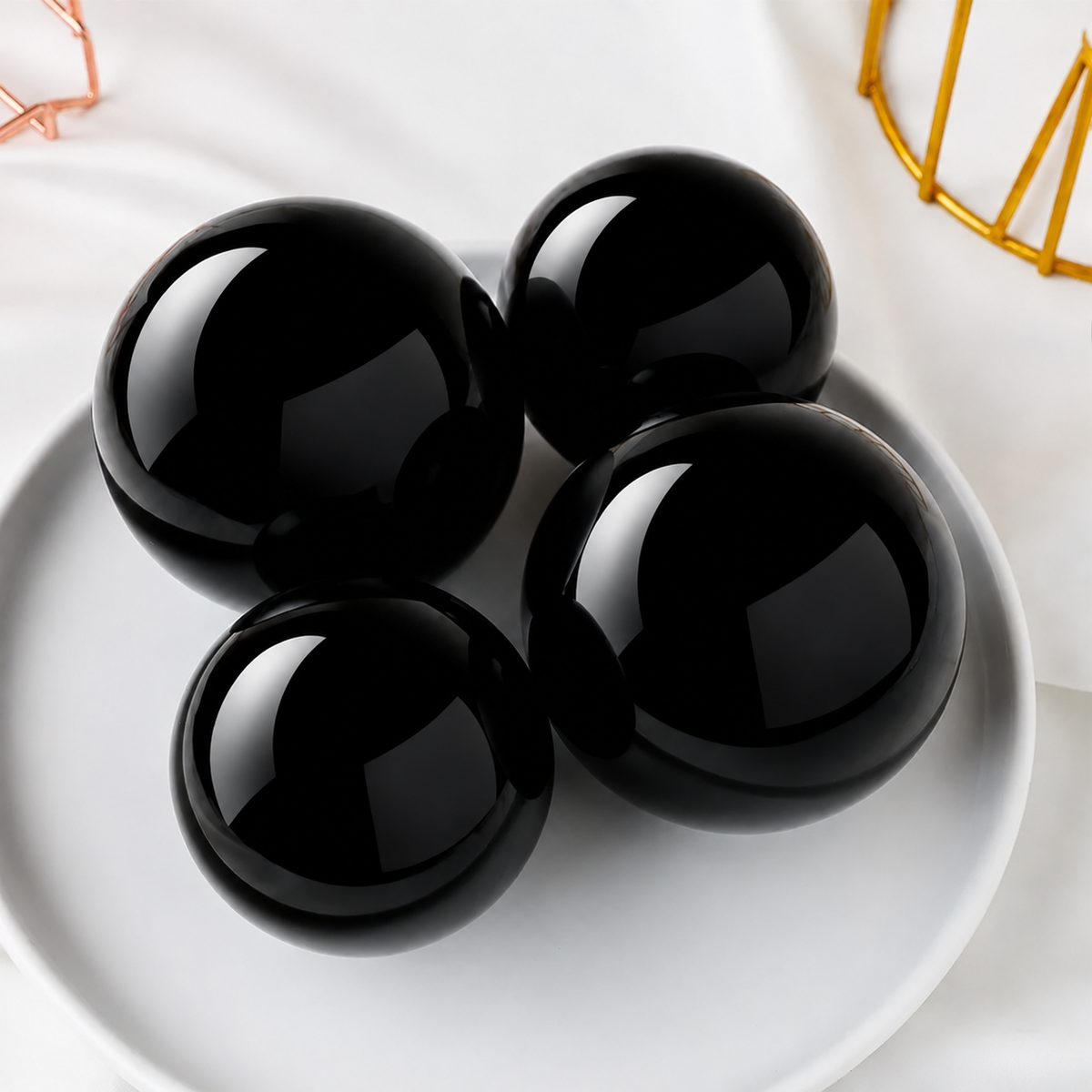 004 - Natural Black Obsidian Scrying Crystal Ball