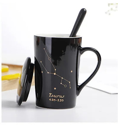014 - Sleek Constellation Mug w/ Spoon and Lid Gift Set