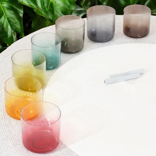 012 - Aria Clear Crystal Alchemical Singing Bowls Set for Channeling