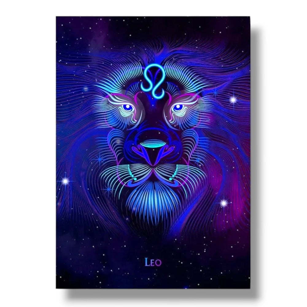 002 - Neon Zodiac Canvas Print Wall Art