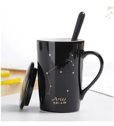 014 - Sleek Constellation Mug w/ Spoon and Lid Gift Set