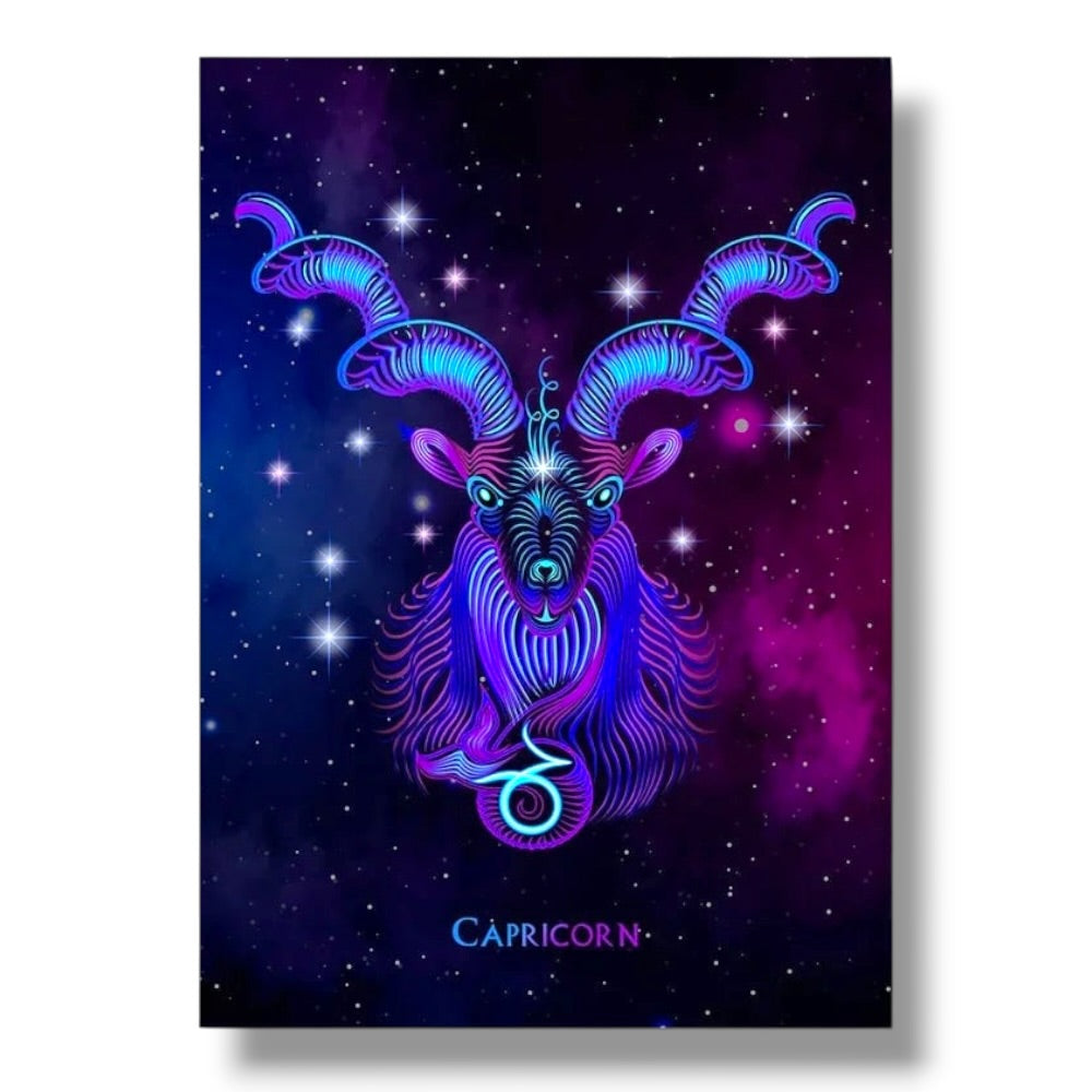 002 - Neon Zodiac Canvas Print Wall Art