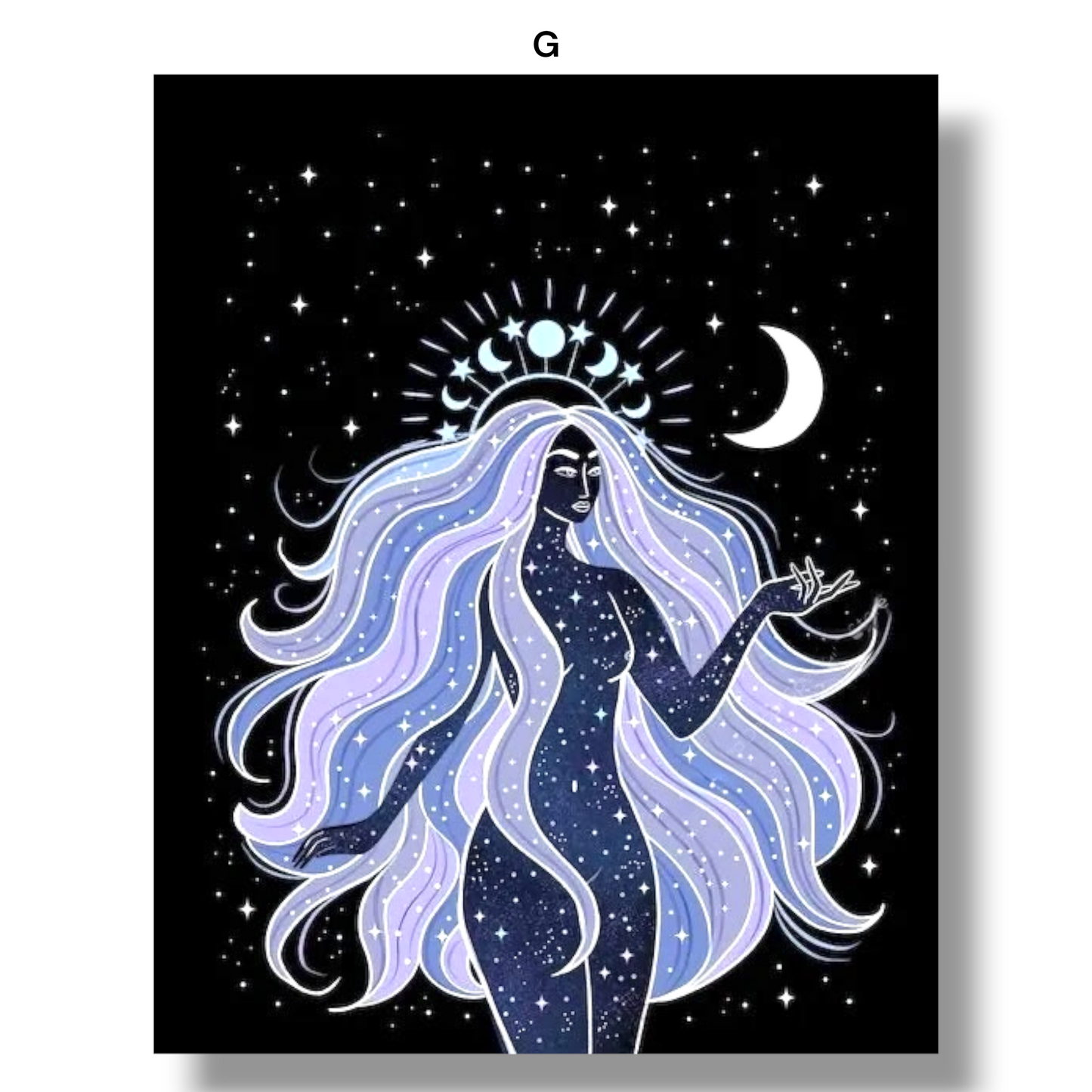 009 - Boho Moon Goddess Canvas Print Wall Art