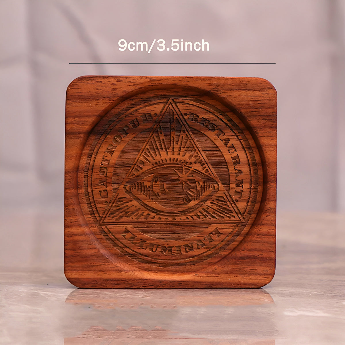 004 - Sigil Engraved Wooden Candle Holder