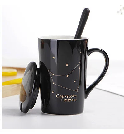 014 - Sleek Constellation Mug w/ Spoon and Lid Gift Set