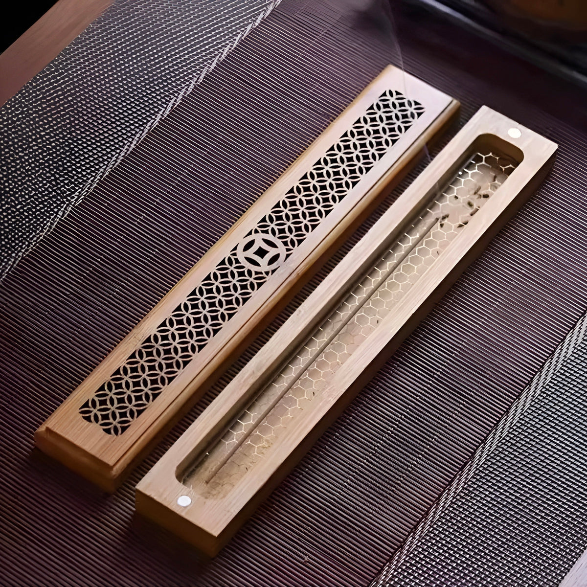 004 - Bamboo Carved Incense Burner & Box