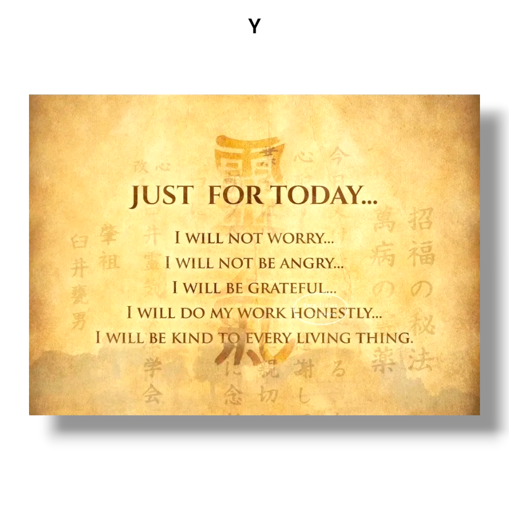 009 - Reiki Principles & Symbols Yoga Canvas Print Wall Art