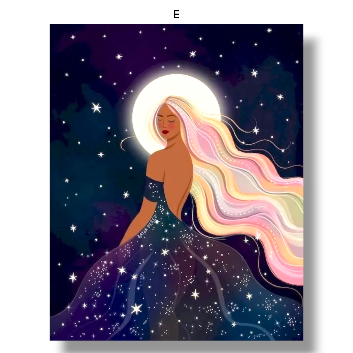 009 - Boho Moon Goddess Canvas Print Wall Art