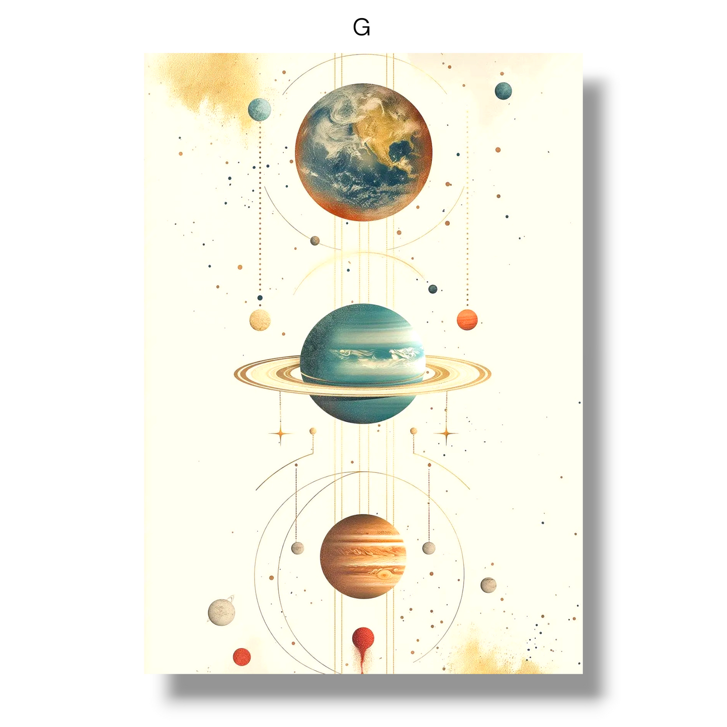 009 - Minimalist Abstract Planetary Canvas Print Wall Art