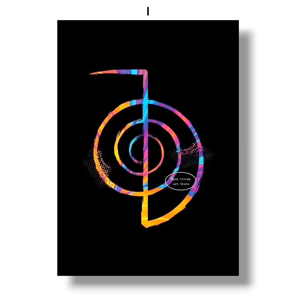 009 - Reiki Principles & Symbols Yoga Canvas Print Wall Art