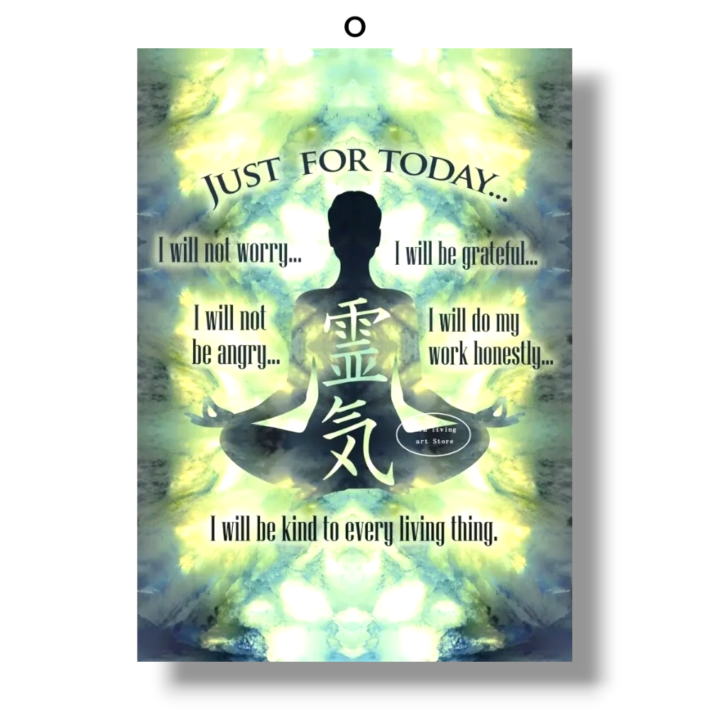 009 - Reiki Principles & Symbols Yoga Canvas Print Wall Art