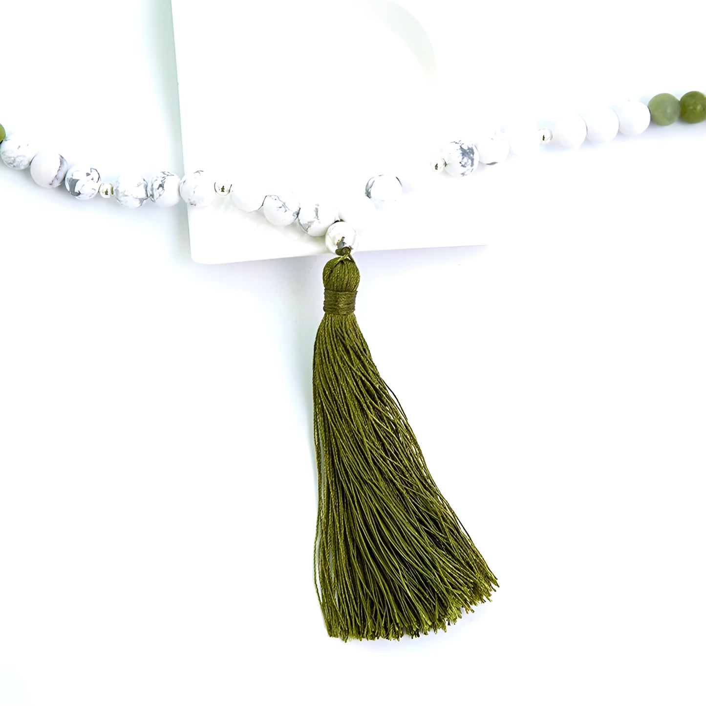 012 - Natural Southern Jade & Howlite 108 Beads Japa Mala for Meditation
