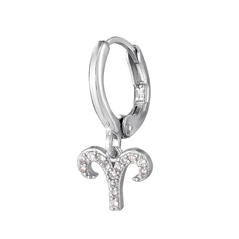 011 - Zodiac Studded 1pc Drop Fashion Earring