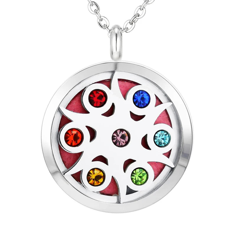 012 - Chakra Aromatherapy Pendant Necklace for Essential Oils