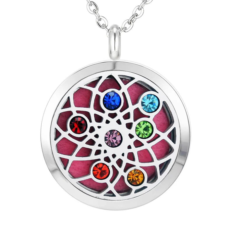 012 - Chakra Aromatherapy Pendant Necklace for Essential Oils
