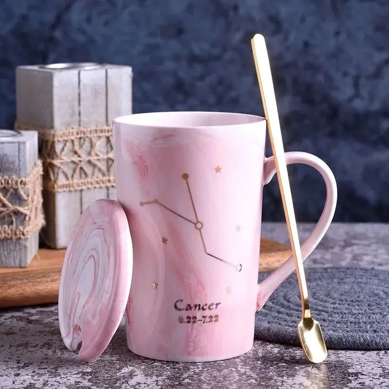 014 - Marble Constellation Coffee & Tea w/ Spoon and Lid Gift Set