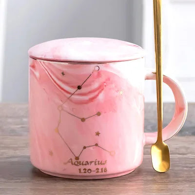 014 - Constellation Marble Cup w/ Lid and Spoon
