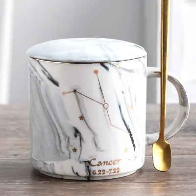 014 - Constellation Marble Cup w/ Lid and Spoon