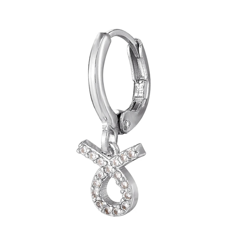 011 - Zodiac Studded 1pc Drop Fashion Earring