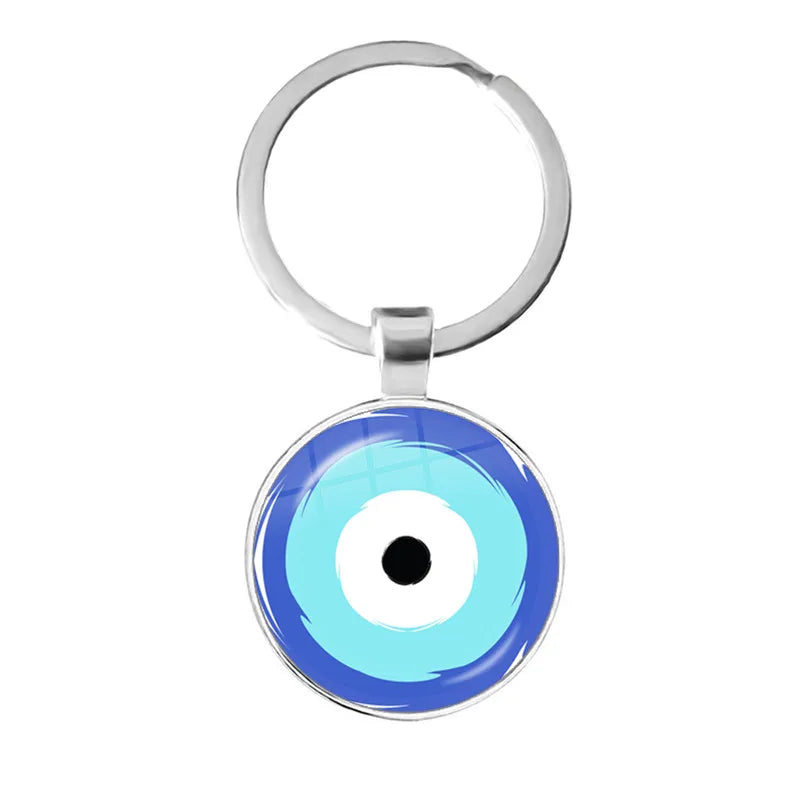 014 - Glass Turkish Evil Eye Keychain