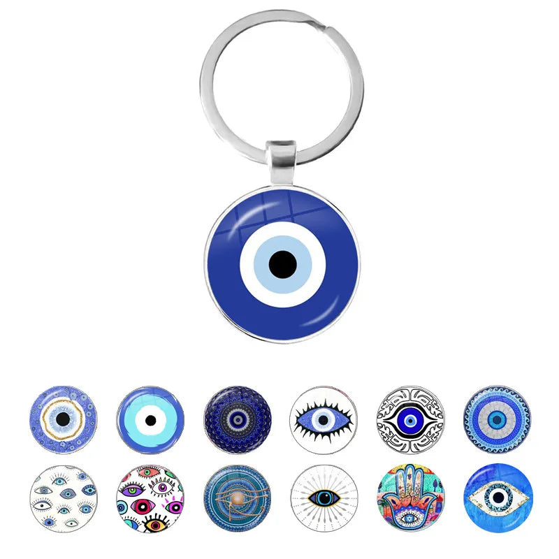 014 - Glass Turkish Evil Eye Keychain