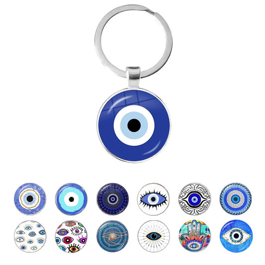 014 - Glass Turkish Evil Eye Keychain