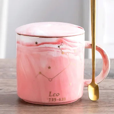 014 - Constellation Marble Cup w/ Lid and Spoon