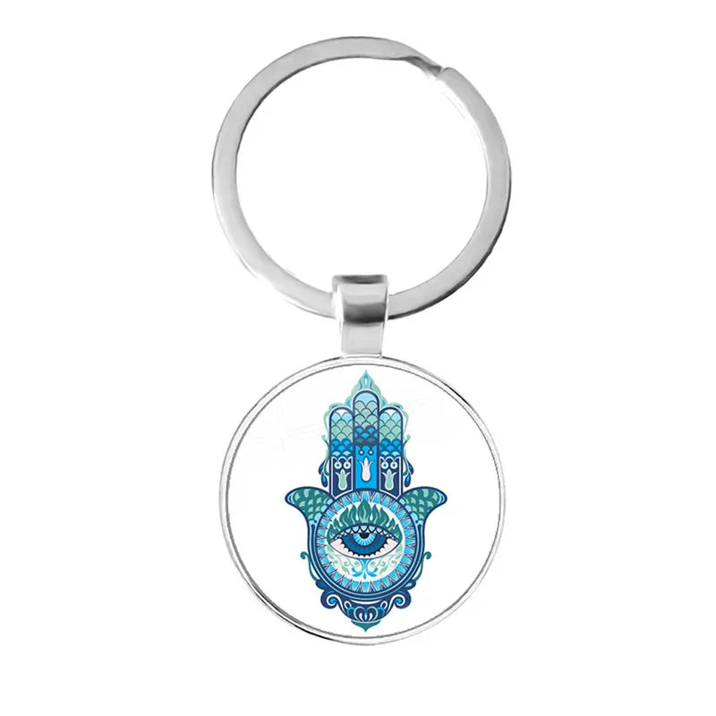 014 - Glass Turkish Evil Eye Keychain