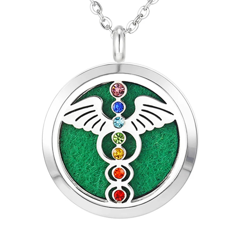012 - Chakra Aromatherapy Pendant Necklace for Essential Oils