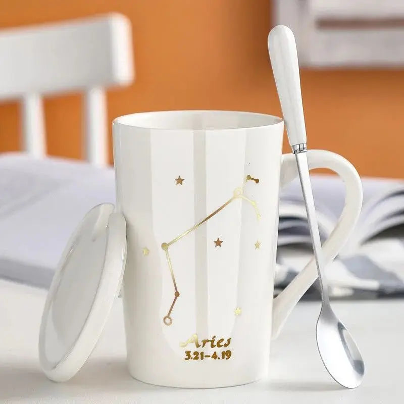 014 - Sleek Constellation Mug w/ Spoon and Lid Gift Set