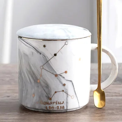 014 - Constellation Marble Cup w/ Lid and Spoon
