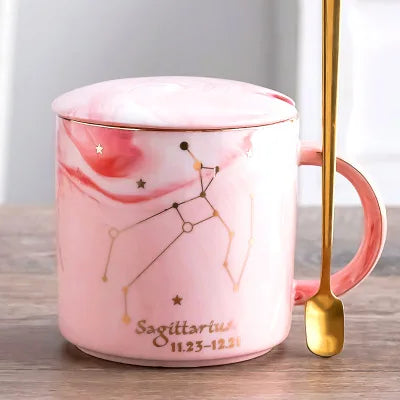 014 - Constellation Marble Cup w/ Lid and Spoon