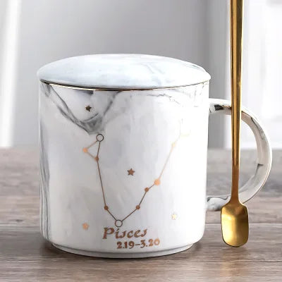 014 - Constellation Marble Cup w/ Lid and Spoon