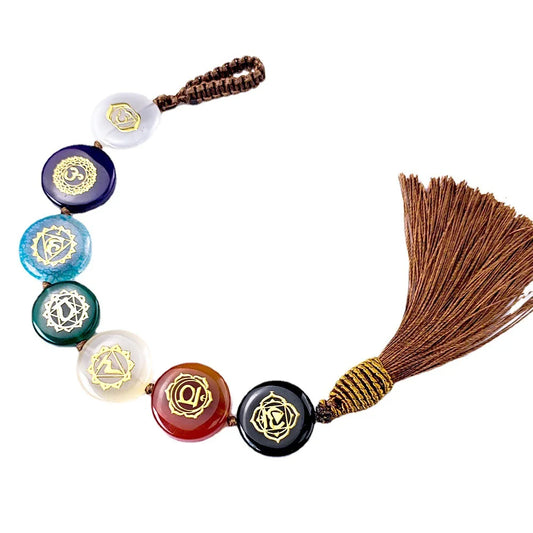 012 - 7 Chakras Natural Quartz Agate Jade Car Hanging Ornament