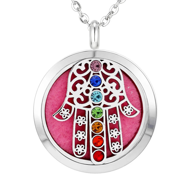012 - Chakra Aromatherapy Pendant Necklace for Essential Oils