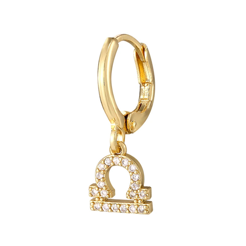 011 - Zodiac Studded 1pc Drop Fashion Earring
