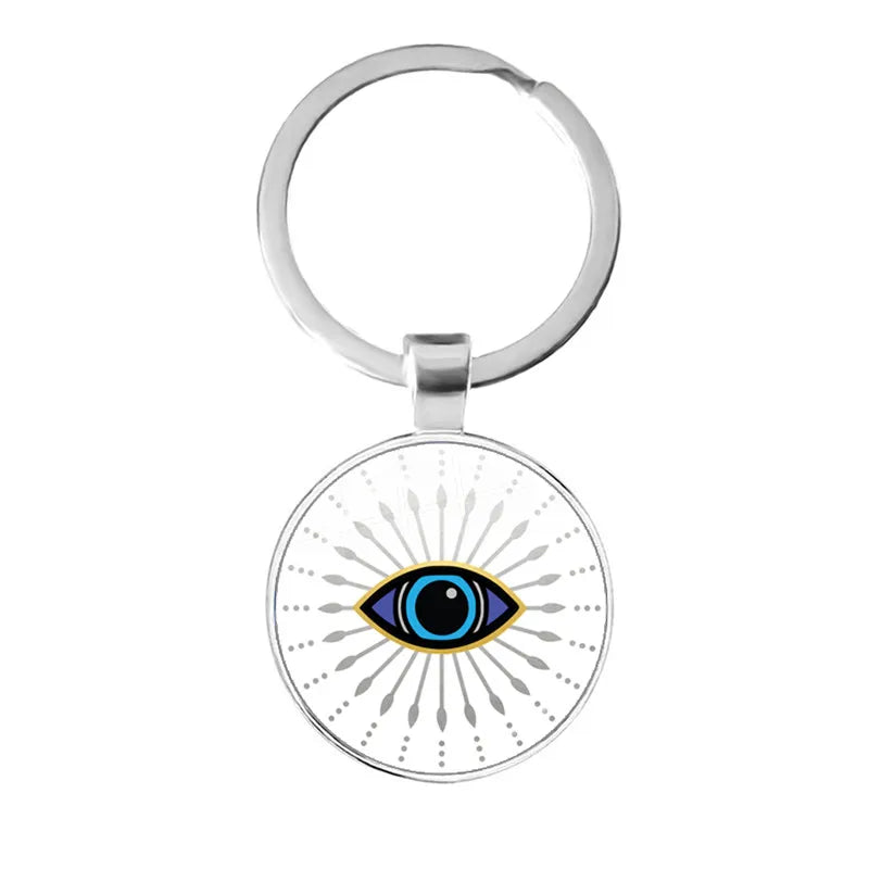 014 - Glass Turkish Evil Eye Keychain