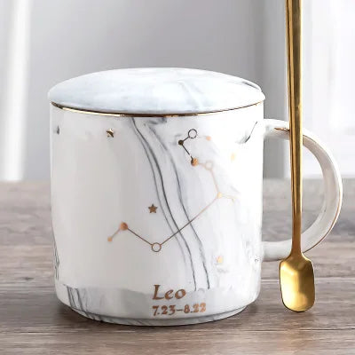 014 - Constellation Marble Cup w/ Lid and Spoon
