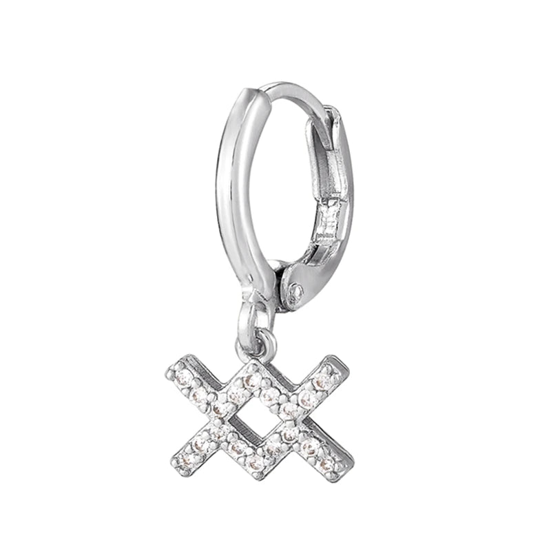 011 - Zodiac Studded 1pc Drop Fashion Earring