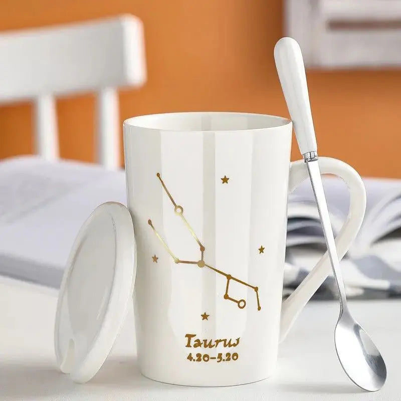 014 - Sleek Constellation Mug w/ Spoon and Lid Gift Set