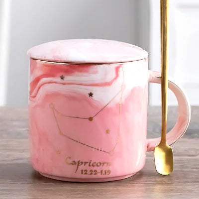 014 - Constellation Marble Cup w/ Lid and Spoon