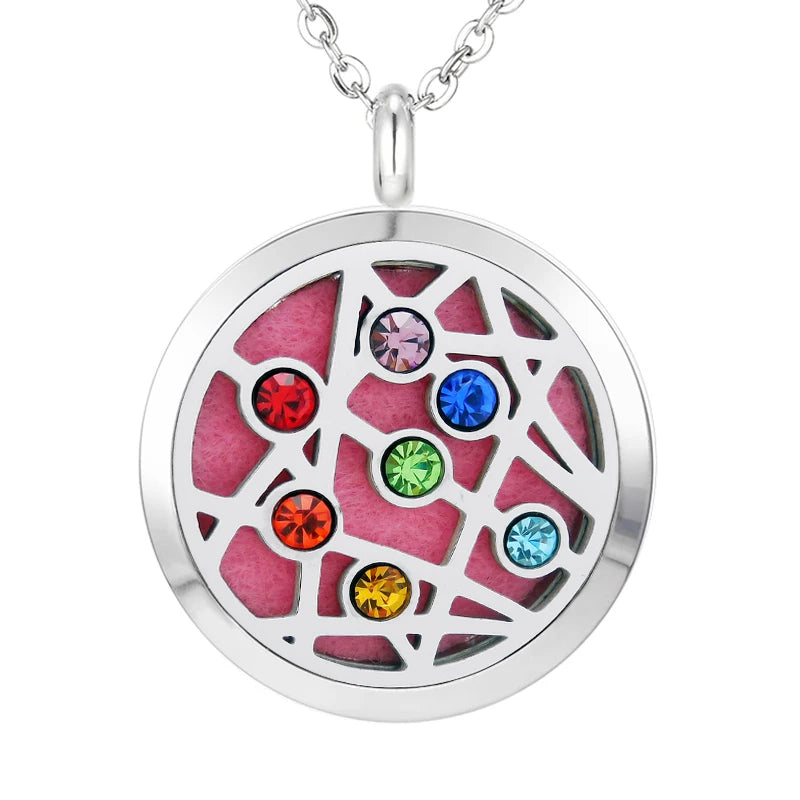 012 - Chakra Aromatherapy Pendant Necklace for Essential Oils
