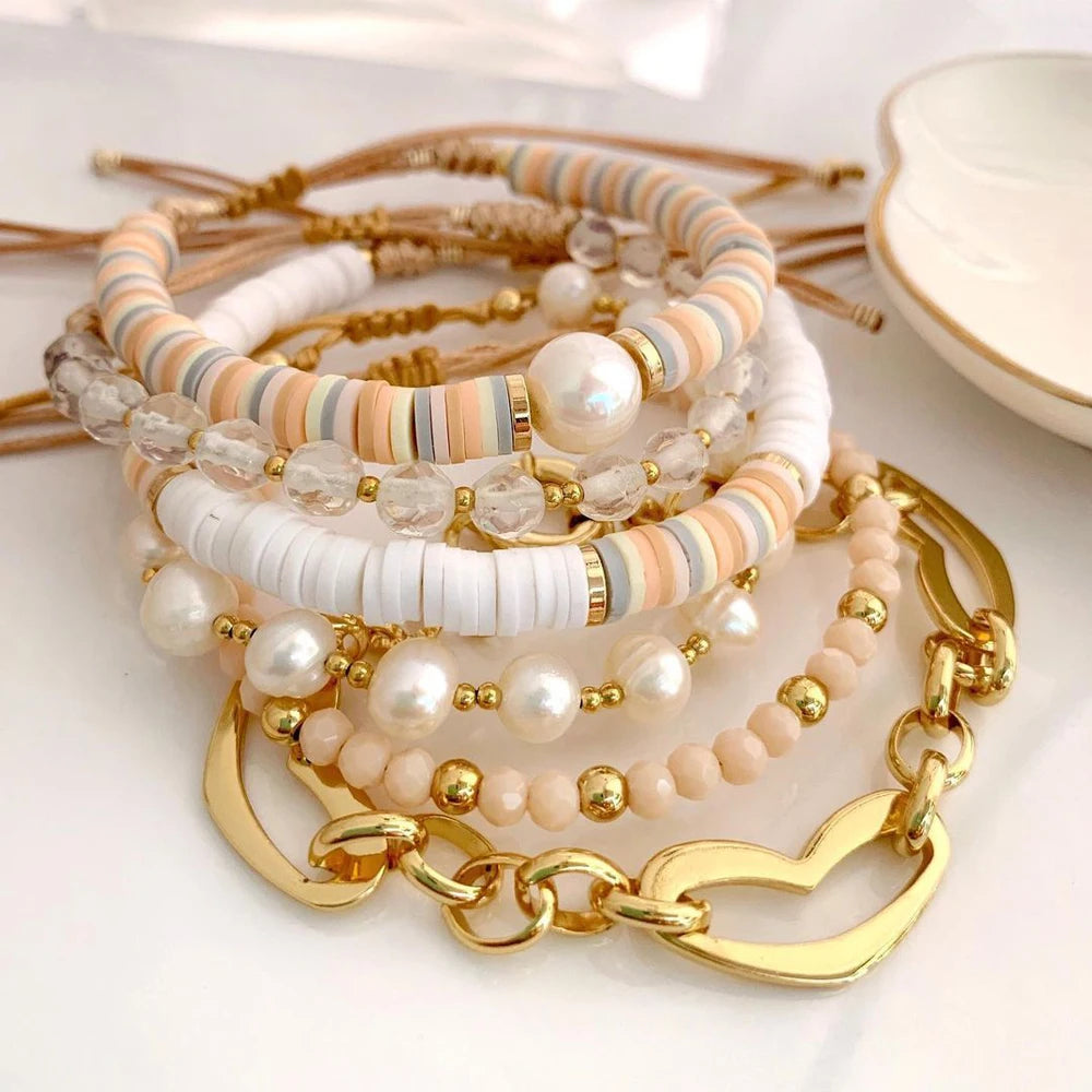 011 - Bohemian Heishi Stackable Bracelets