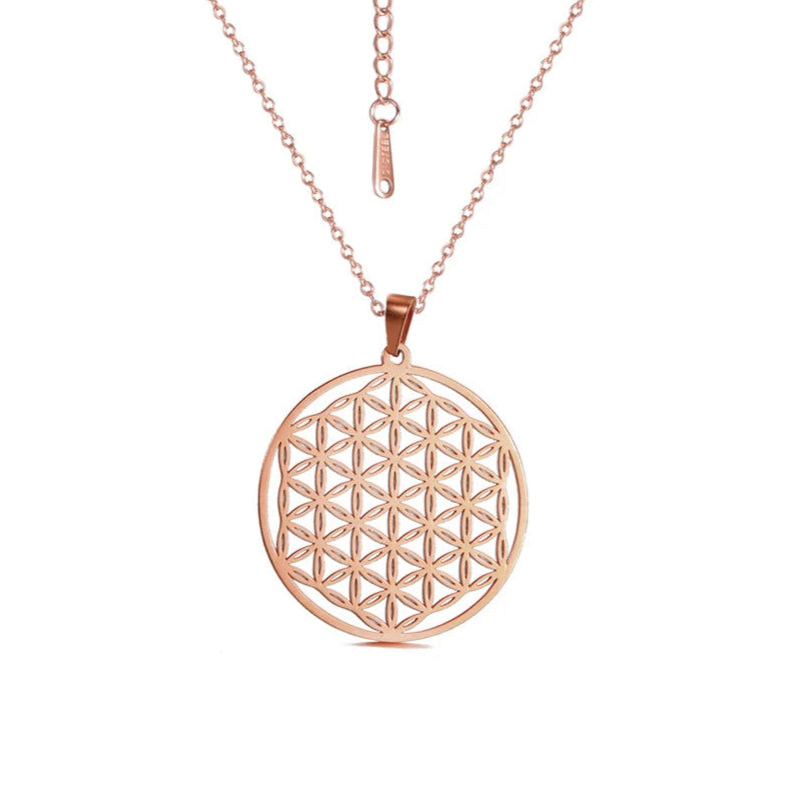 011 - Flower of Life Sacred Geometry Stainless Steel Pendant Necklace